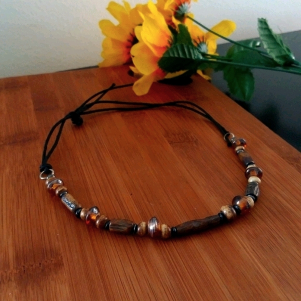 1PC Beautiful African Glass Bead Choker Necklace - Picture 2 of 9